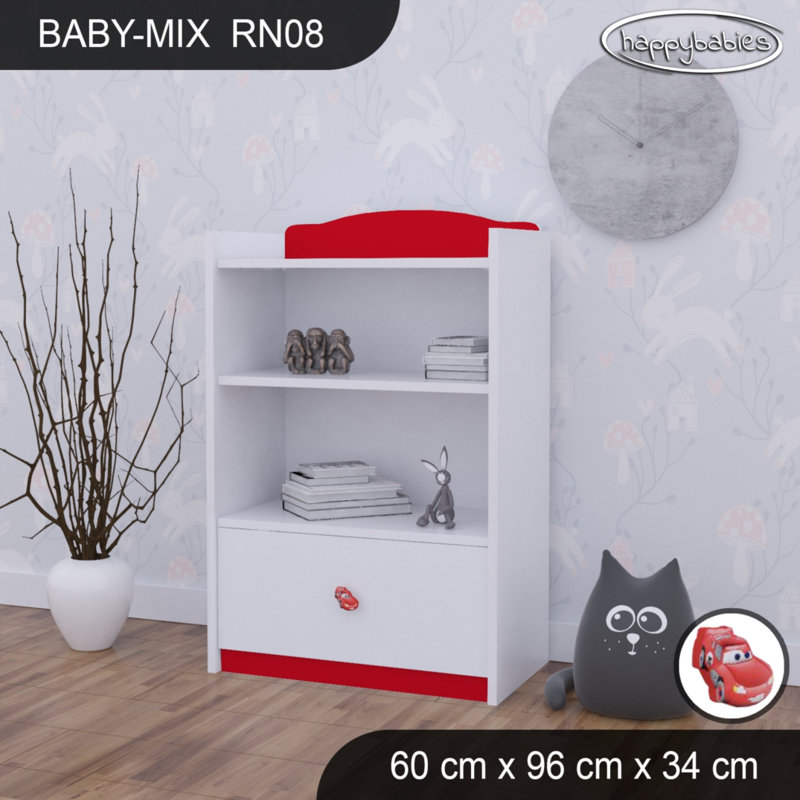 96cm H Kids Cube, 96cm H x 60cm W x 34cm D, White/Red