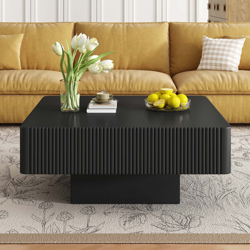 Table basse carrée 31,6 po, Noir