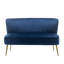 Delmon Velvet Loveseat with Gold Chrome Legs-2143574465