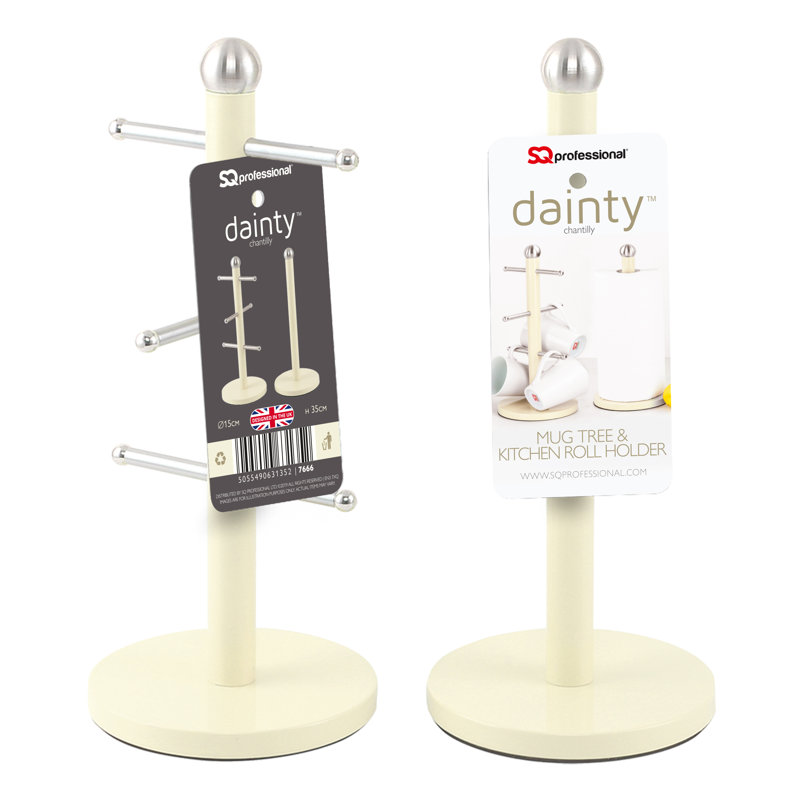 Dainty Steel Mug Tree, Cream