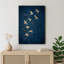 Oiseau volant indigo bleu marine, images de chambre à coucher minimalistes abstraites rétro, impression sur toile encadrée-115239315-115239317-115239318