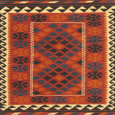 Southwestern Red/Black/Orange Area Rug
