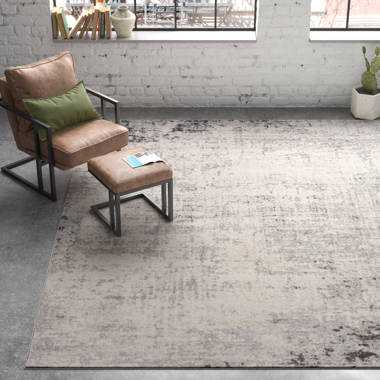 5 x 7 ft. Modern Area Rug Rustic Industrial Style Distressed Weathered Look  Gray