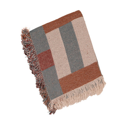 Jeté en coton recyclé Artisan Block