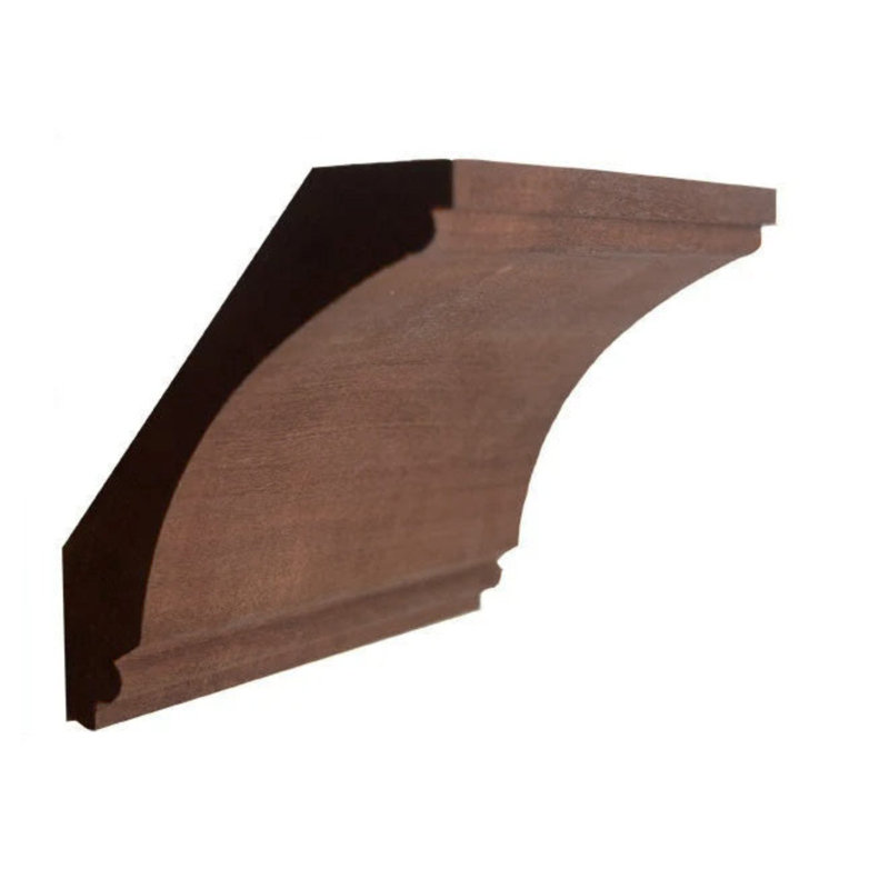 EWCR43 Crique de couronne non finie, Acajou Sapele, H 4,25 po x l 0,875 po x P 94 po