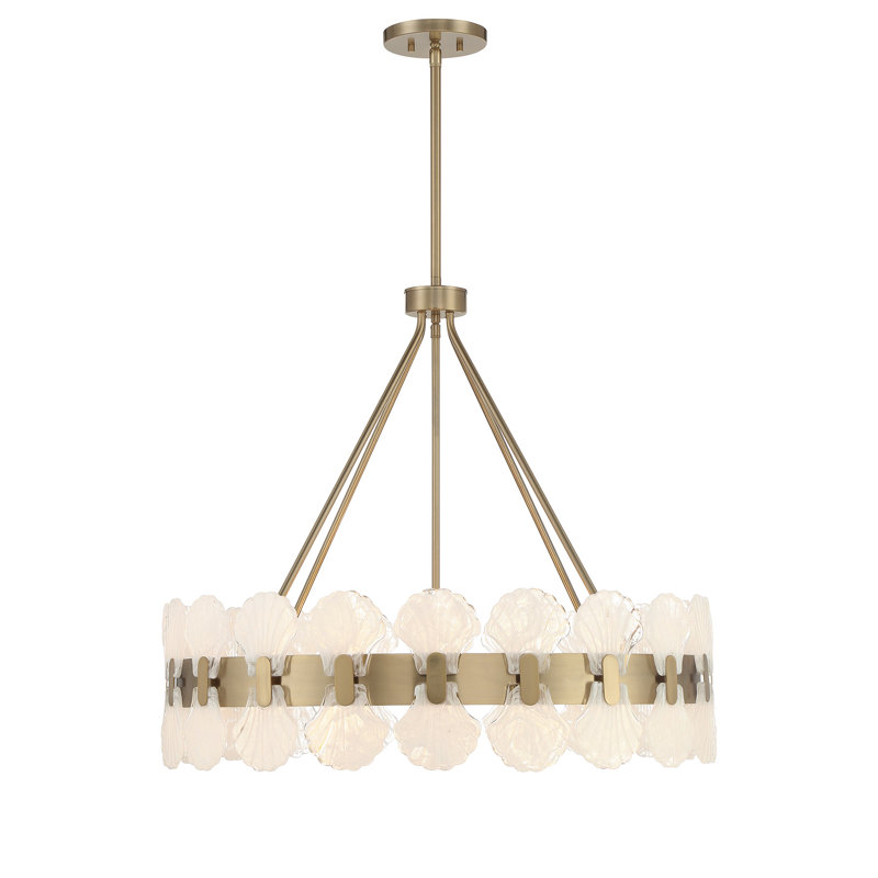 Lustre 6 lumières Bancroft en laiton noble, Laiton