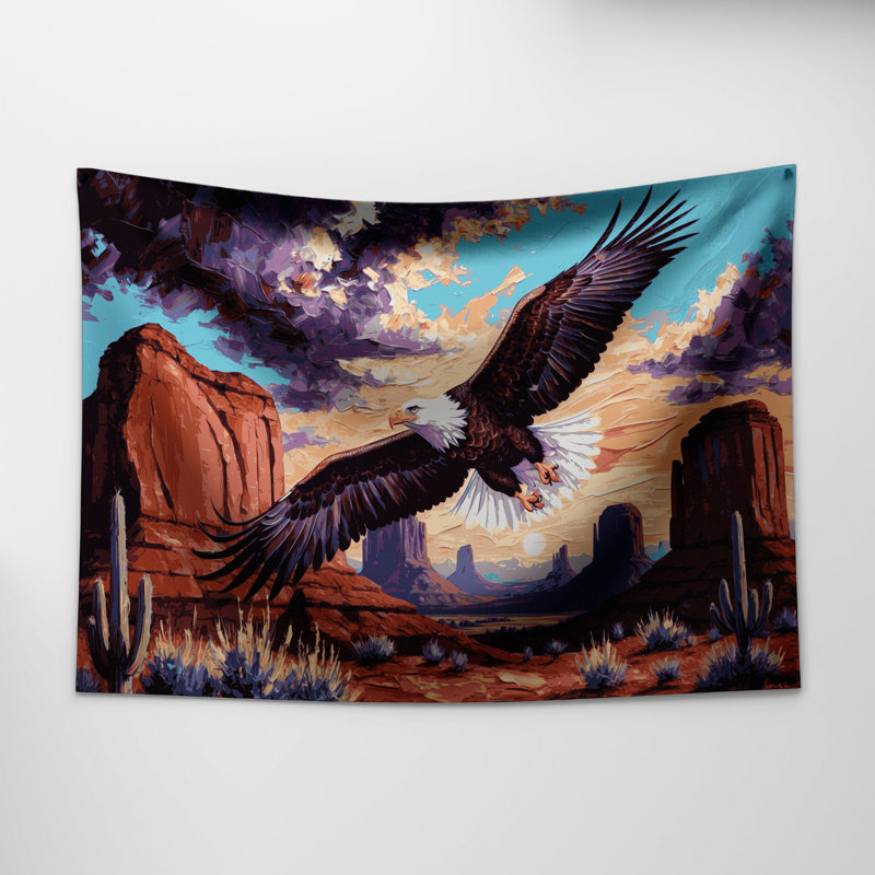 Tapisserie murale oiseaux du sud-ouest, 88 po x 104 po