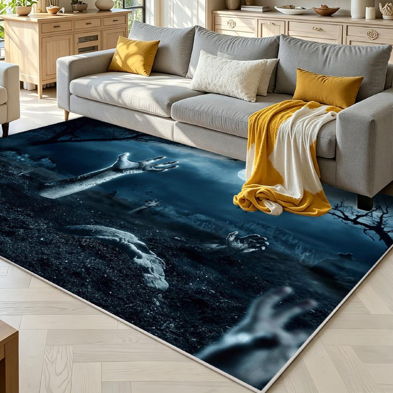 Tapis d'intérieur transparent Zombie of Halloween, Rectangle 71 po x 98 po
