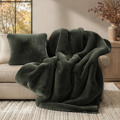 Luxury Soft Faux Chinchilla Fur Throw Blanket 1220GSM