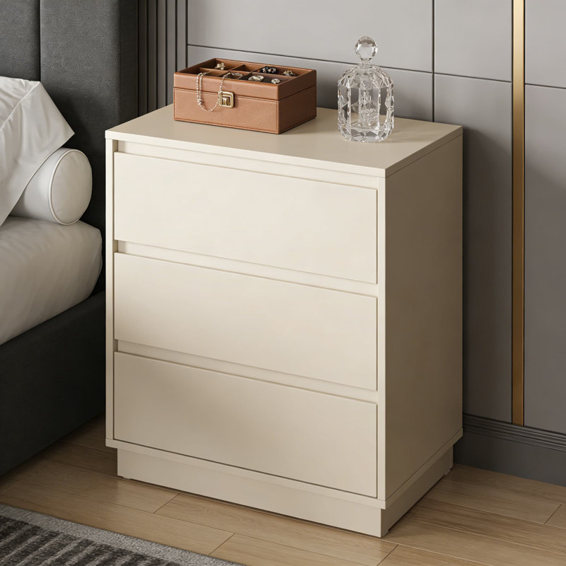 Ensemble de table de chevet moderne de 2 avec 3 tiroirs chacun, grande table de chevet avec beaucoup de rangement, table de bout robuste pour la chambre à coucher, le salon ou le bureau