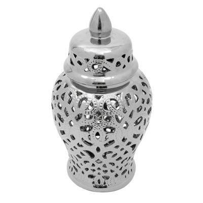 18" Spiral Lattice Temple Jar - Gold
