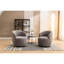 Fauteuil pivotant en chenille ergonomique en tissu gris pour couloir de 25,6 po de largeur-837030695