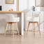 Swivel Upholstered Counter Stool with Solid Wood Frame-1631675691