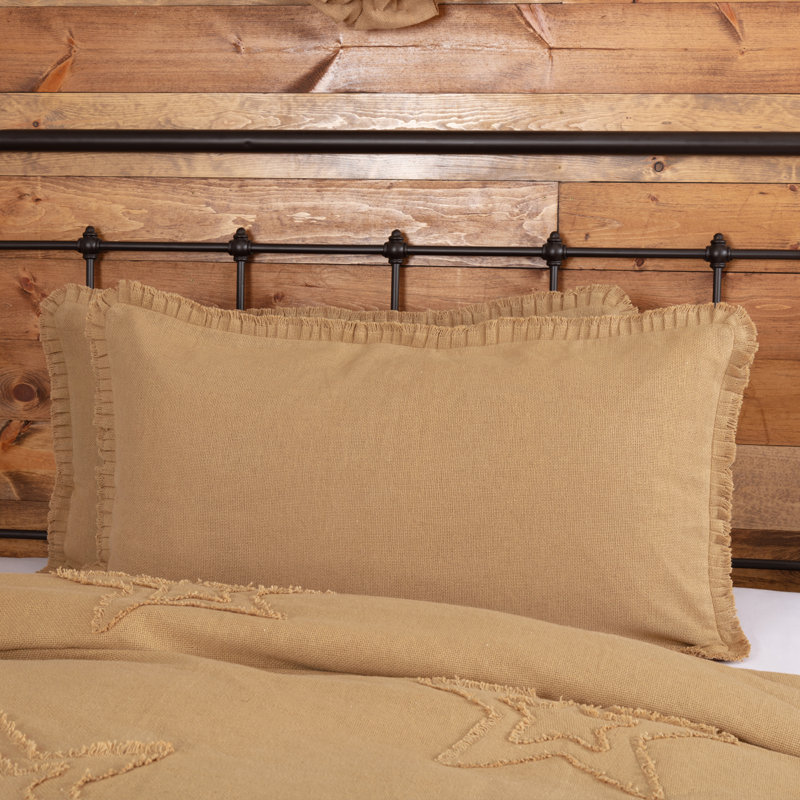 Burlap Natural Cotton Sham Set, King, Natural