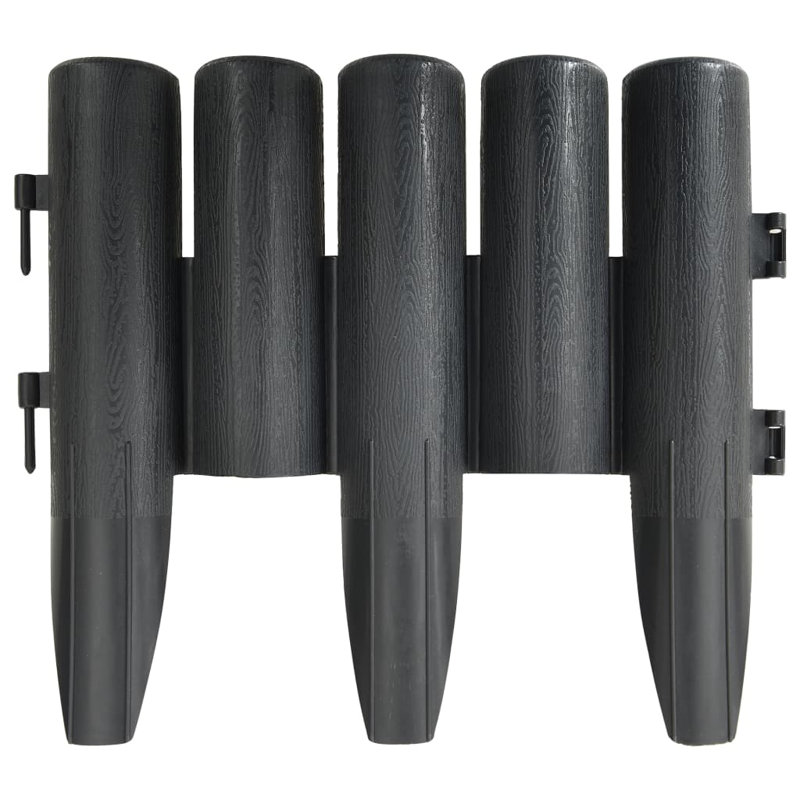 Arik 23.5cm H x 28.4cm W Plastic Lawn Edging, Anthracite