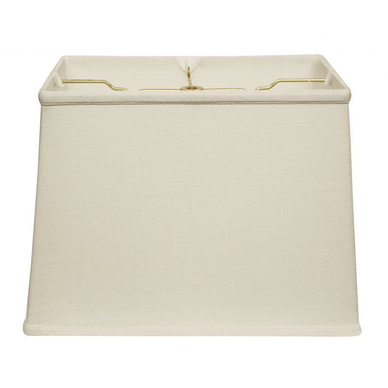 Abat-jour rectangulaire en lin pâle 14 ", Blanc