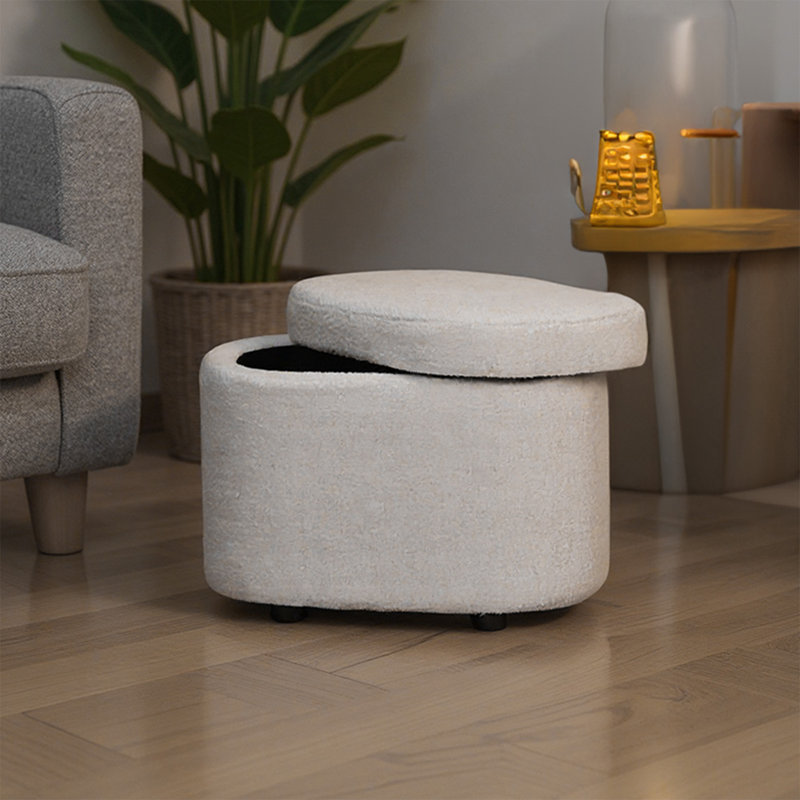 60 Wide Ottoman, Teddy, White