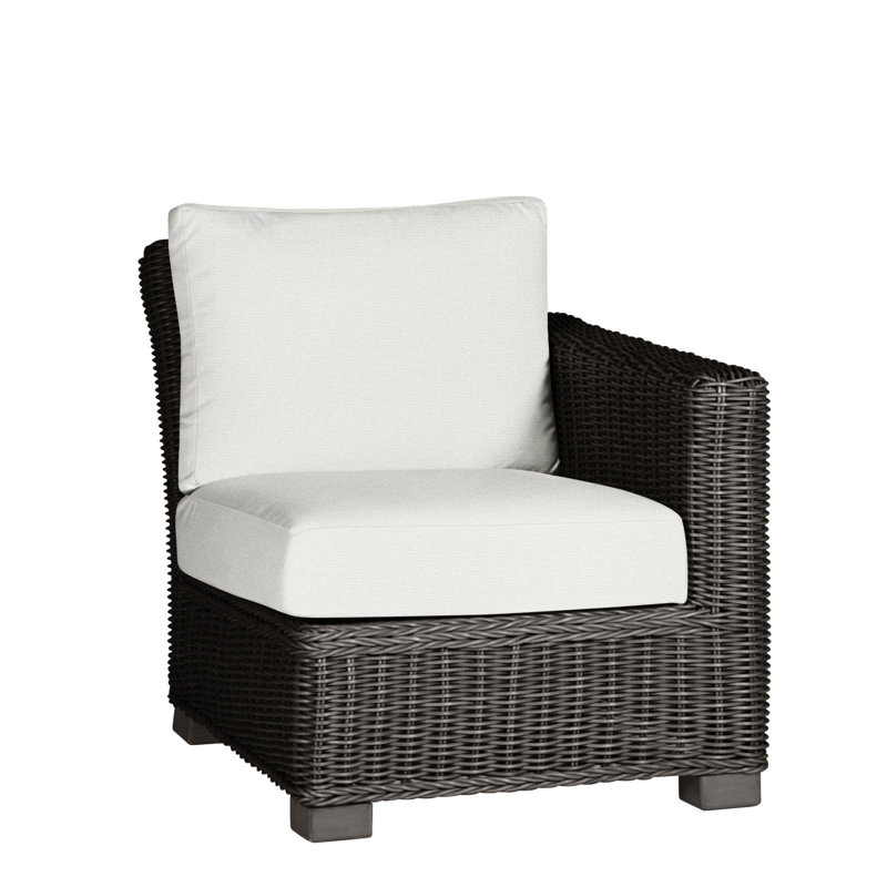 Rustic Patio Lounge Chair with Cushions, Slate Gray, Welt, Indigo Velvet