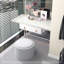 Table basse ronde avec repose-pieds et plateau rabattable