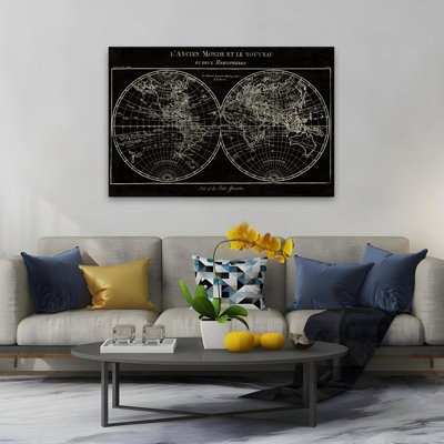 Carte du monde, plan français, globe blanc