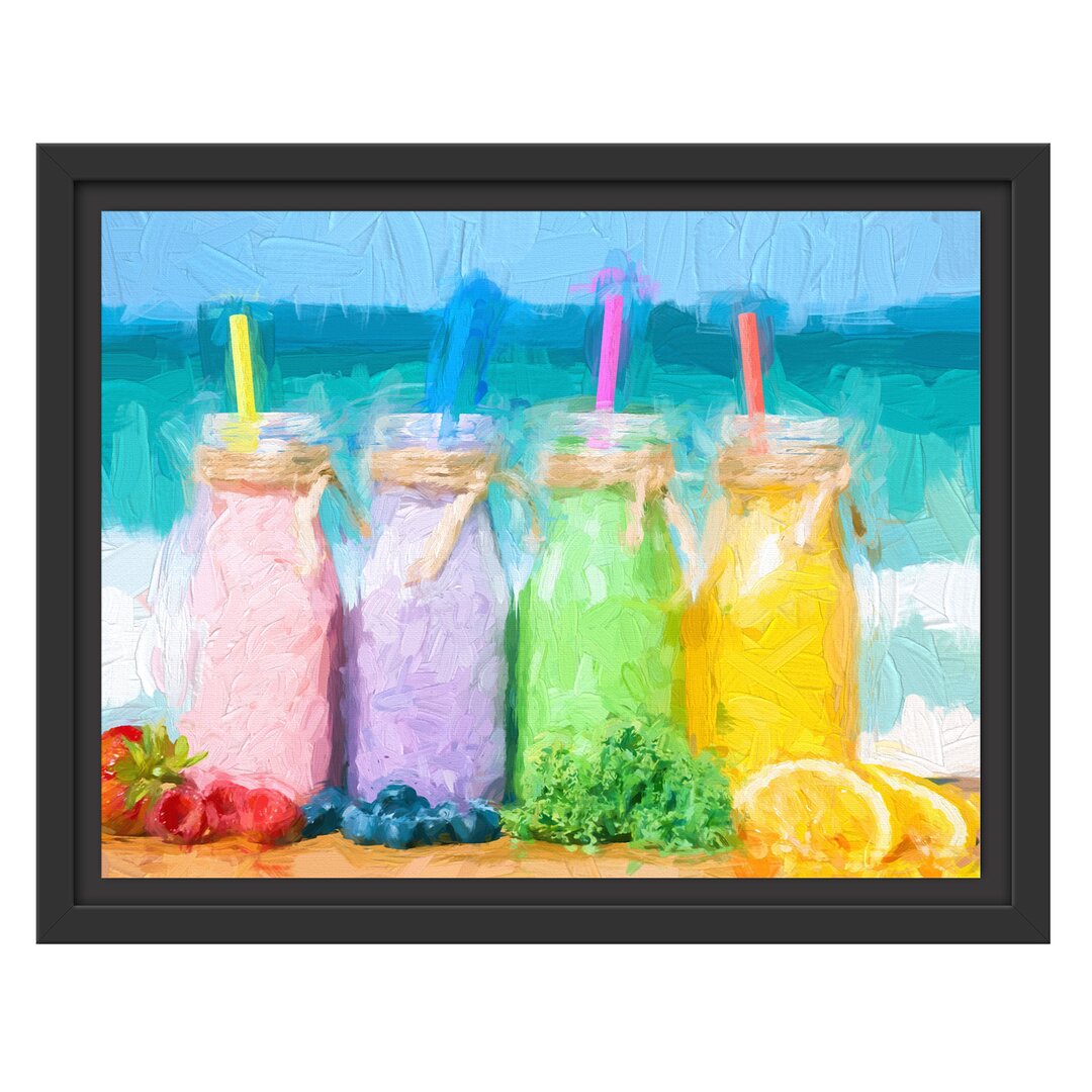 Gerahmtes Wandbild Smoothies in verschiedenen Farben