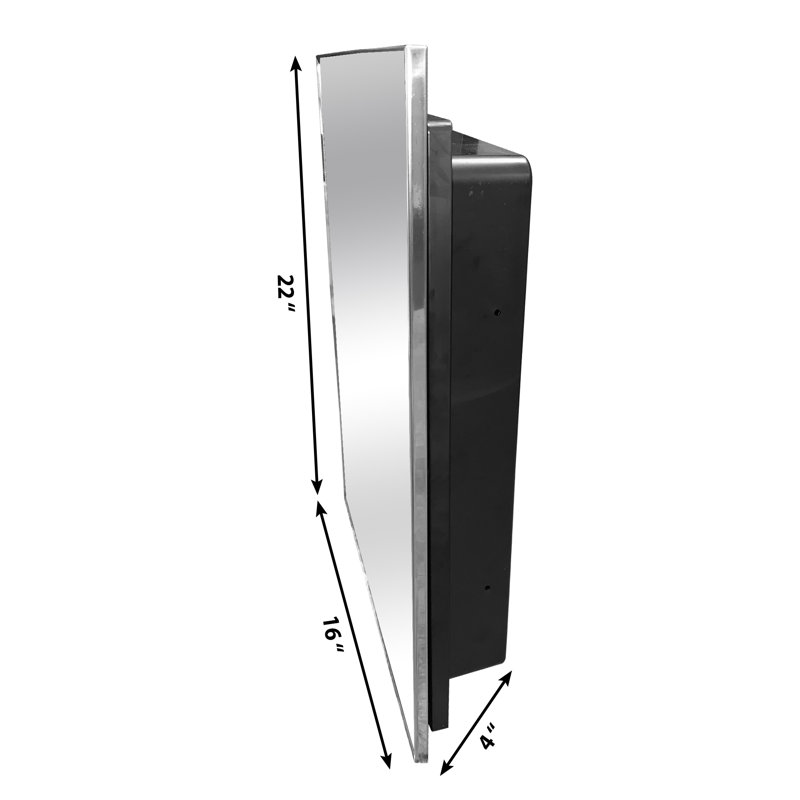 Armoire à pharmacie avec miroir et 2 tablettes fixes L 16 po x H 22 po Lanaeya
