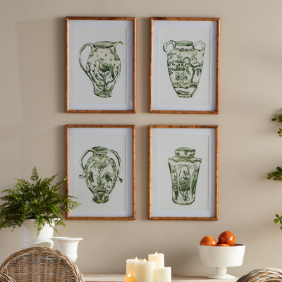 Ensemble de 4 pots de porcelaine