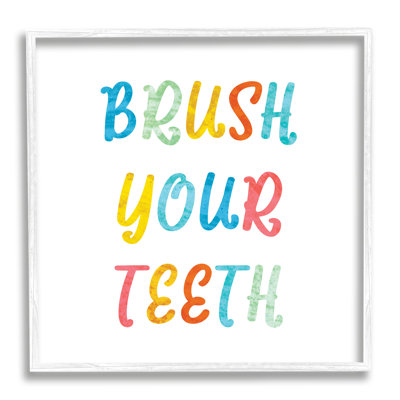«Brush Your Tents», hygiène buccodentaire, enfants, typographie blanche, estampe numérique, art texturé par Daphne Polselli