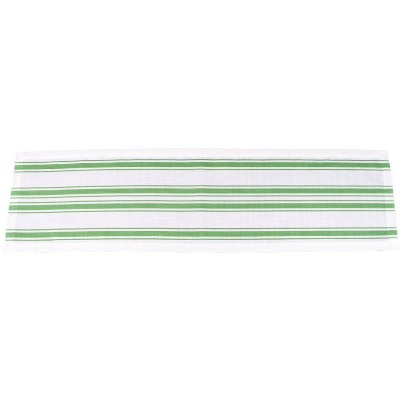 Chemin de table rayé en mélange de polyester et de polyester (l 14 po x L 90), Vert