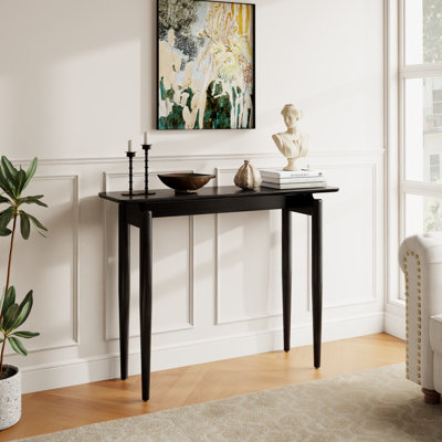 Console minimaliste Aastha en bois massif, table d'entrée moderne pour couloir et salon