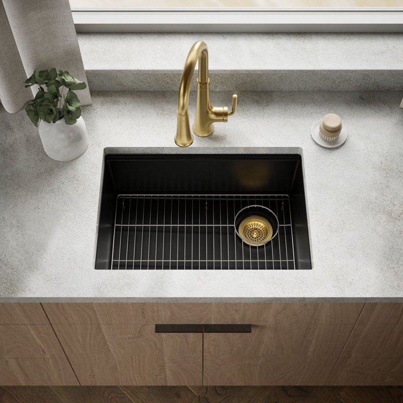 Billings Undermount Single-Bowl Kitchen Sink, Matte Black
