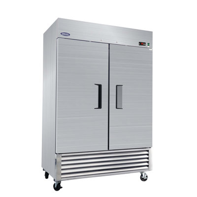 Réfrigérateur vertical Fennel de 54 po à deux portes en acier inoxydable à deux portes avec tablettes réglables et éclairage DEL