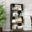 Bibliothèque pour 4 petits espaces - Style industriel rustique avec noir et or, et design décoratif, choix de rangement fonctionnel