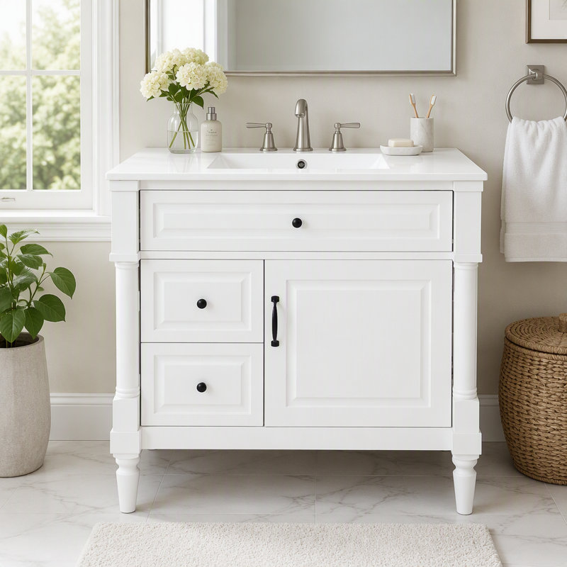 Meuble-lavabo 36 po avec lavabo et rangement intelligent