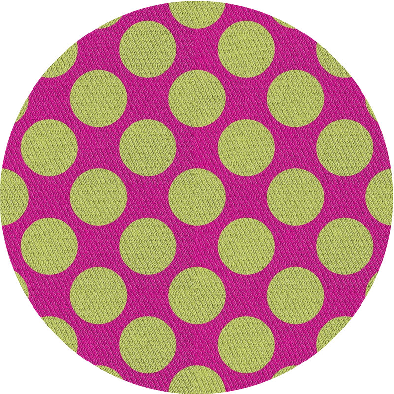 Tapis géométrique rose / beige, Rond 4 pi