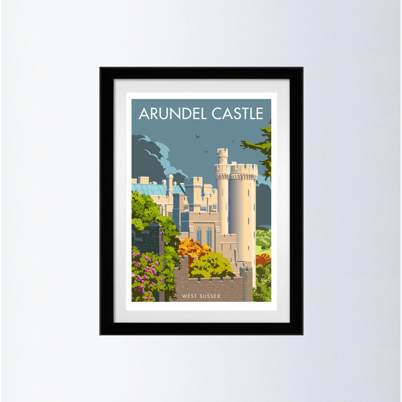 Arundel Castle by Stephen Millership - Print, Black, 54cm H x 44cm W x 2.2cm D