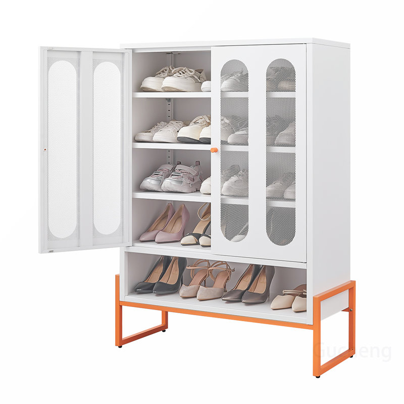 Versatile Double Door Shoe Cabinet with Innovative Design for Optimal Storage, White