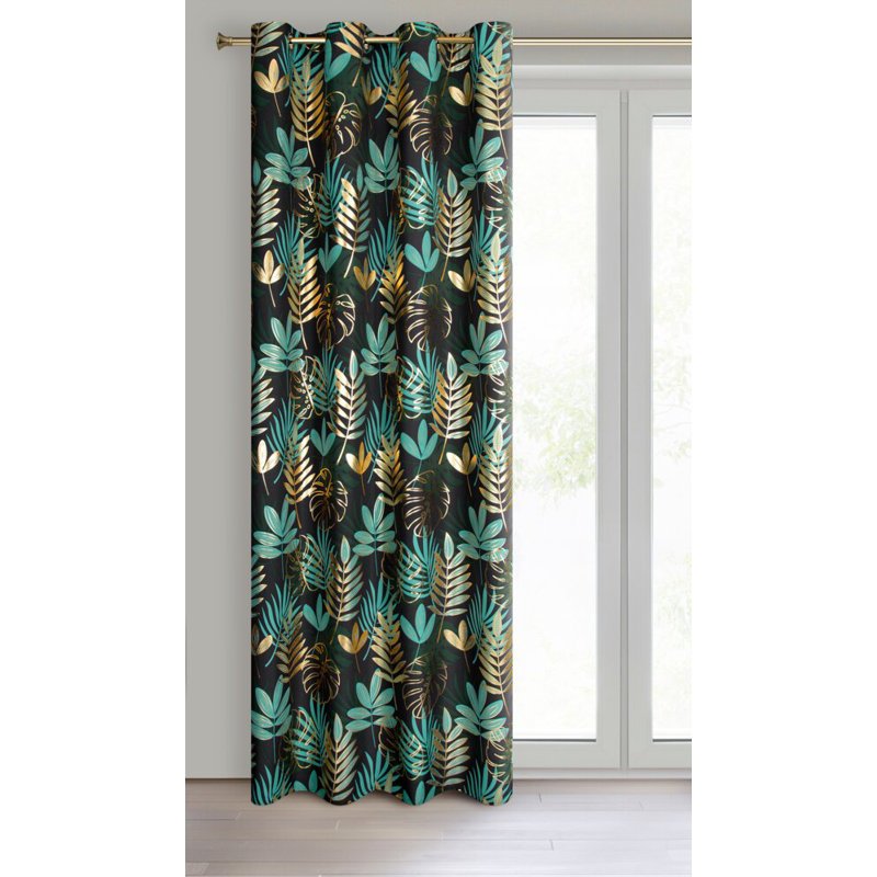 Malta Polyester Eyelet Curtain Panel, Black