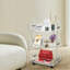 Chariot latéral à roulettes en acrylique transparent à 3 niveaux avec roues verrouillables - Chariot de rangement étroit pour petits espaces-908846724