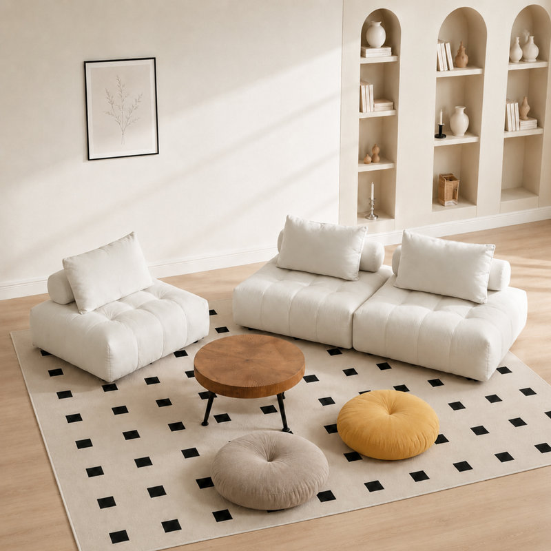 Canapé modulaire modulaire, canapé en chenille pliable sans os pour le salon / la chambre à coucher / les invités / le bureau / appartement