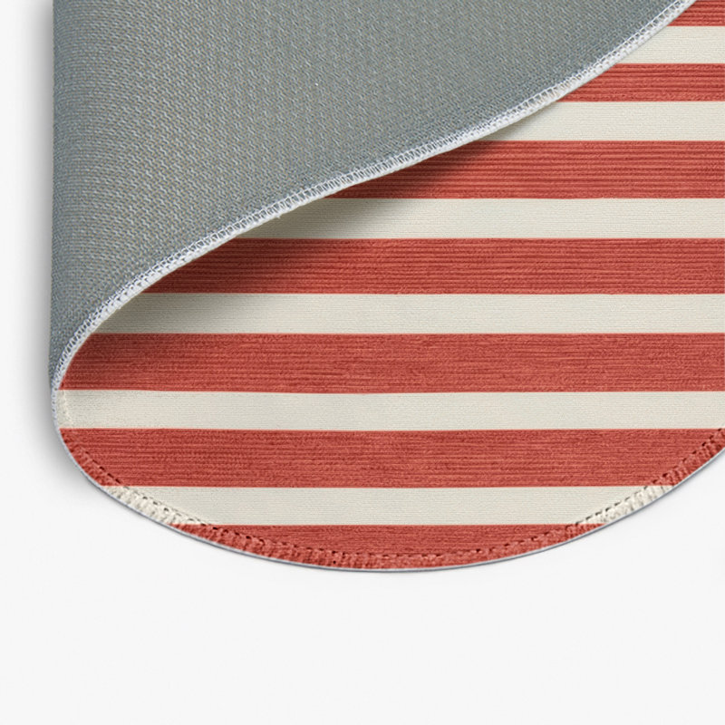 Tapis intérieur / extérieur beige HorizontalStripes, Rond 5 pi