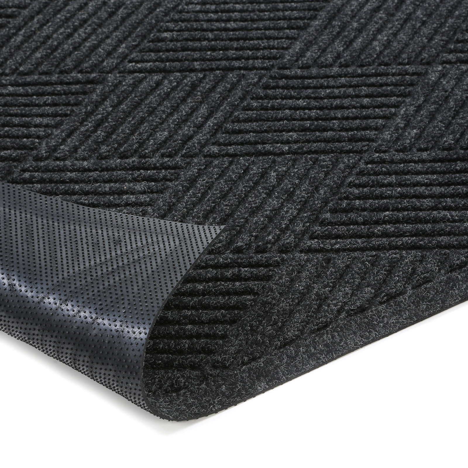 WaterHog Diamonds Non-Slip Doormat, Charcoal, Rectangle 3' x 4'