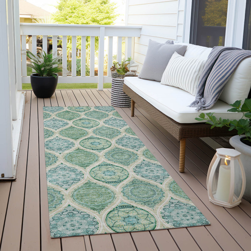 Chayden Washable Geometric Indoor / Outdoor Rug, Runner 2'3" x 7'6"