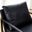 Structure en cuir noir et métal noir - élégance minimaliste moderne, plan de posture assise ergonomique, 27 po x 29,7 po x 29,6 po, conception coussinée, intégrité structurelle, adaptable à différents décors