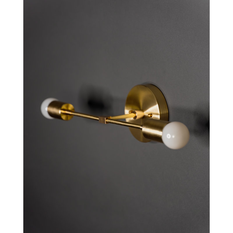 Capehart Armed Sconce, Raw Brass, 5" H x 20" W x 4.75" D