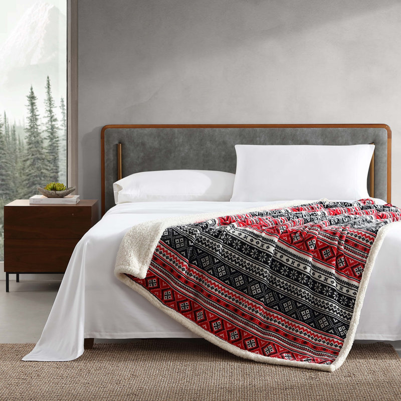 Jeté polaire / sherpa Eddie Bauer, Classic Fair Isle - noir