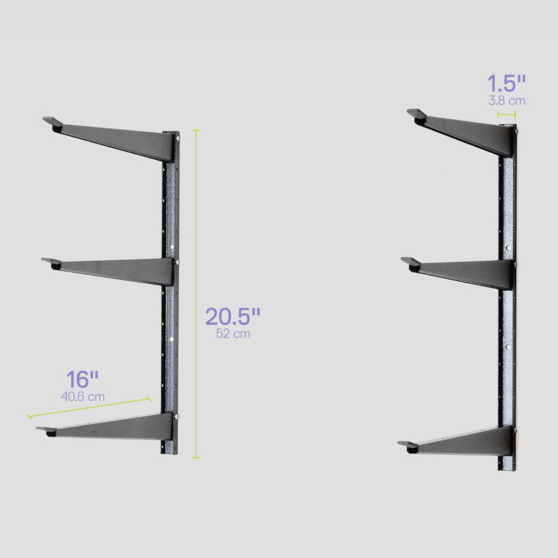 delta Heavy Duty Steel Wall Mounted Adjustable 3-Tier Lumber Storage Garage Rack