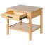 Table de bout en bois d'hévéa naturel avec tiroir, conception simple et luxueuse pour les espaces de vie modernes