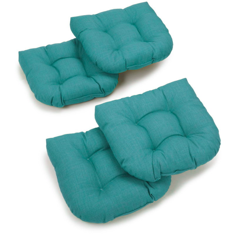 Outdoor 5'' Seat Cushion, Aqua Blue, 4