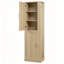 Armoire de rangement haute Linden avec 2 portes, tablettes réglables et crochets latéraux